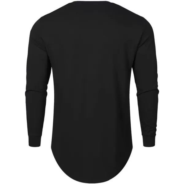 JMIERR Mens 3 Pack Cotton Hipster Hip Hop Longline Crewneck T-Shirt