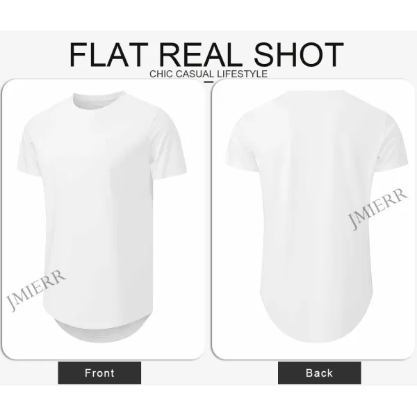 JMIERR Mens 3 Pack Cotton Hipster Hip Hop Longline Crewneck T-Shirt