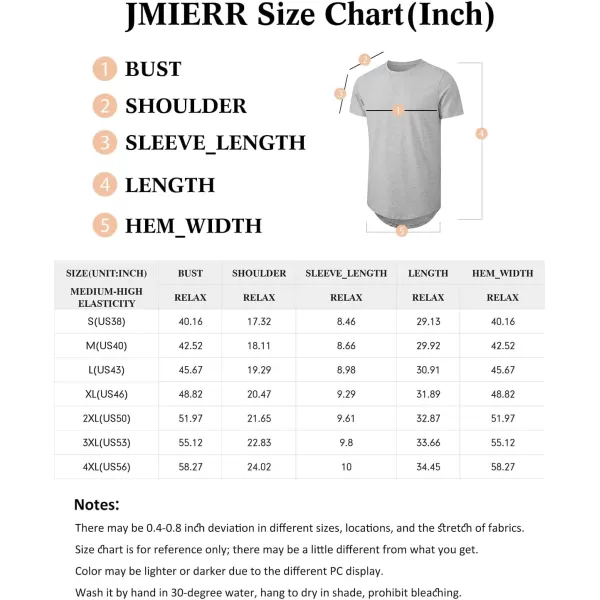 JMIERR Mens 3 Pack Cotton Hipster Hip Hop Longline Crewneck T-Shirt