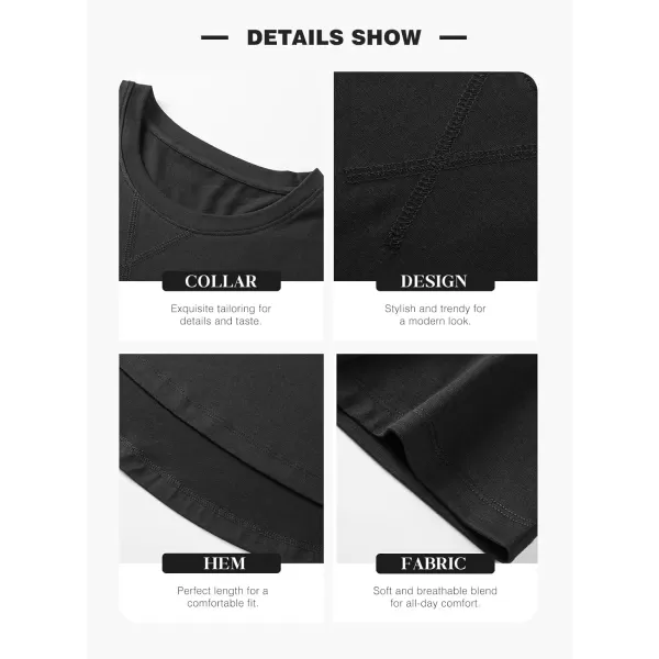 JMIERR Mens 3 Pack Cotton Hipster Hip Hop Longline Crewneck T-Shirt