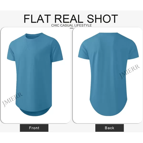 JMIERR Mens 3 Pack Cotton Hipster Hip Hop Longline Crewneck T-Shirt