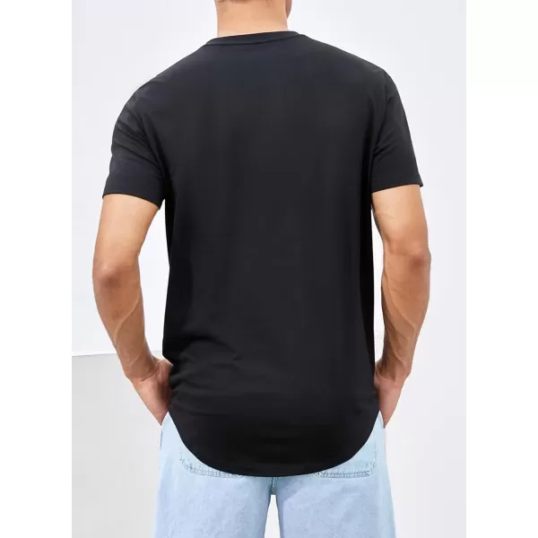 JMIERR Mens 3 Pack Cotton Hipster Hip Hop Longline Crewneck T-Shirt