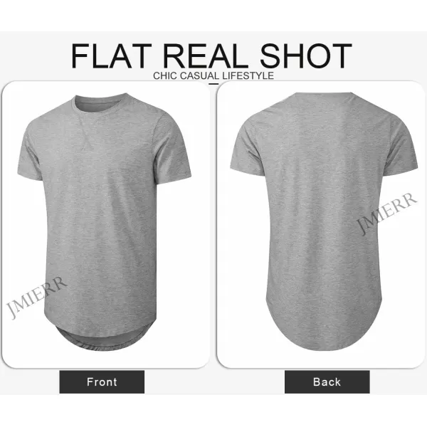 JMIERR Mens 3 Pack Cotton Hipster Hip Hop Longline Crewneck T-Shirt