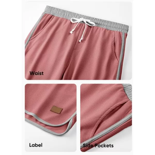 JMIERR Mens Athletic Shorts Casual Elastic Waist Drawstring Stretch Short Waffle Beach Running Shorts Workout Sweat Gym Short