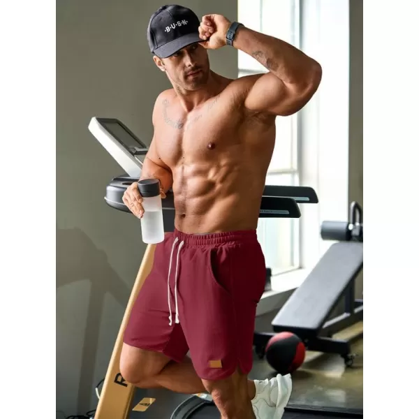 JMIERR Mens Athletic Shorts Casual Elastic Waist Drawstring Stretch Short Waffle Beach Running Shorts Workout Sweat Gym Short