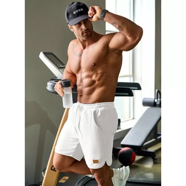 JMIERR Mens Athletic Shorts Casual Elastic Waist Drawstring Stretch Short Waffle Beach Running Shorts Workout Sweat Gym Short