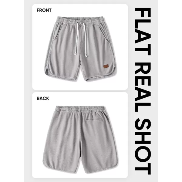JMIERR Mens Athletic Shorts Casual Elastic Waist Drawstring Stretch Short Waffle Beach Running Shorts Workout Sweat Gym Short