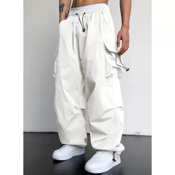 JMIERR Men's Baggy Cargo Pants Trendy Casual Parachute Pant Loose Fit Harem Joggers with Pockets for Streetwear