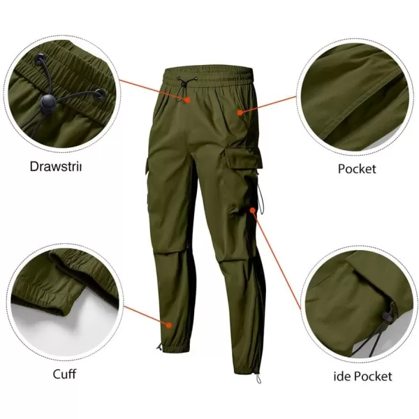 JMIERR Men's Baggy Cargo Pants Trendy Casual Parachute Pant Loose Fit Harem Joggers with Pockets for Streetwear