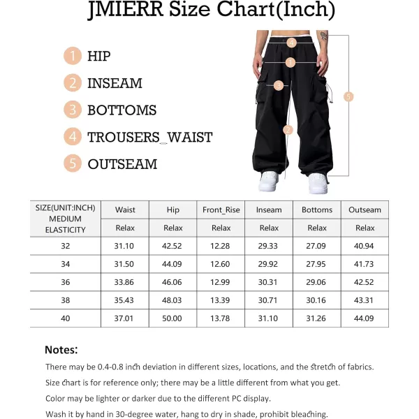JMIERR Men's Baggy Cargo Pants Trendy Casual Parachute Pant Loose Fit Harem Joggers with Pockets for Streetwear