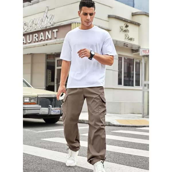 JMIERR Men's Baggy Cargo Pants Trendy Casual Parachute Pant Loose Fit Harem Joggers with Pockets for Streetwear