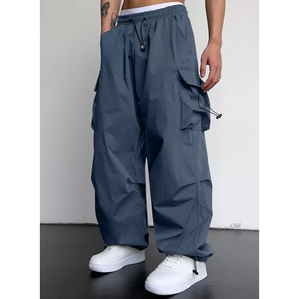 JMIERR Men's Baggy Cargo Pants Trendy Casual Parachute Pant Loose Fit Harem Joggers with Pockets for Streetwear