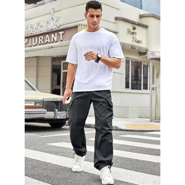 JMIERR Men's Baggy Cargo Pants Trendy Casual Parachute Pant Loose Fit Harem Joggers with Pockets for Streetwear