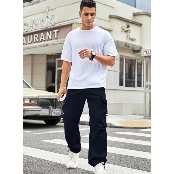 JMIERR Men's Baggy Cargo Pants Trendy Casual Parachute Pant Loose Fit Harem Joggers with Pockets for Streetwear