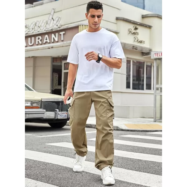 JMIERR Men's Baggy Cargo Pants Trendy Casual Parachute Pant Loose Fit Harem Joggers with Pockets for Streetwear