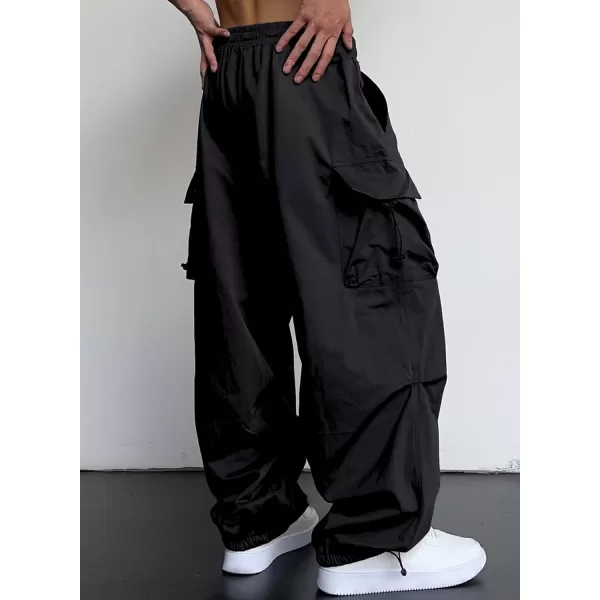 JMIERR Men's Baggy Cargo Pants Trendy Casual Parachute Pant Loose Fit Harem Joggers with Pockets for Streetwear