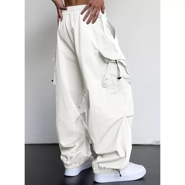 JMIERR Men's Baggy Cargo Pants Trendy Casual Parachute Pant Loose Fit Harem Joggers with Pockets for Streetwear