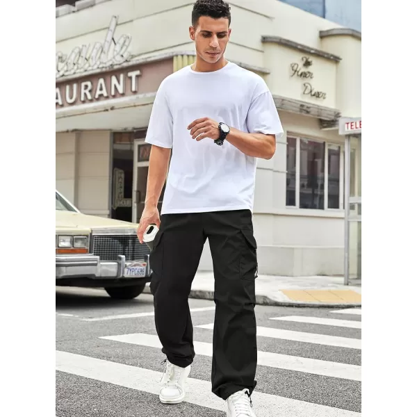 JMIERR Men's Baggy Cargo Pants Trendy Casual Parachute Pant Loose Fit Harem Joggers with Pockets for Streetwear