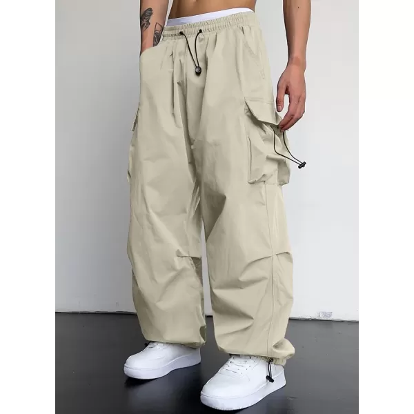JMIERR Men's Baggy Cargo Pants Trendy Casual Parachute Pant Loose Fit Harem Joggers with Pockets for Streetwear
