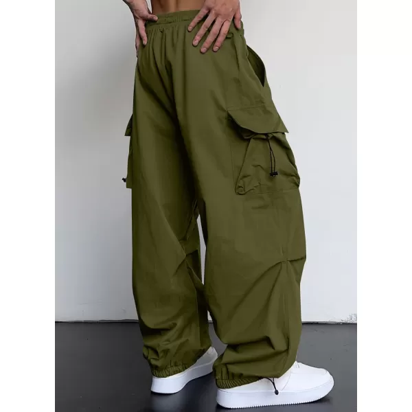 JMIERR Men's Baggy Cargo Pants Trendy Casual Parachute Pant Loose Fit Harem Joggers with Pockets for Streetwear