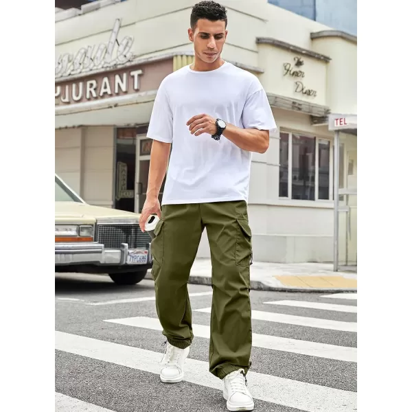 JMIERR Men's Baggy Cargo Pants Trendy Casual Parachute Pant Loose Fit Harem Joggers with Pockets for Streetwear