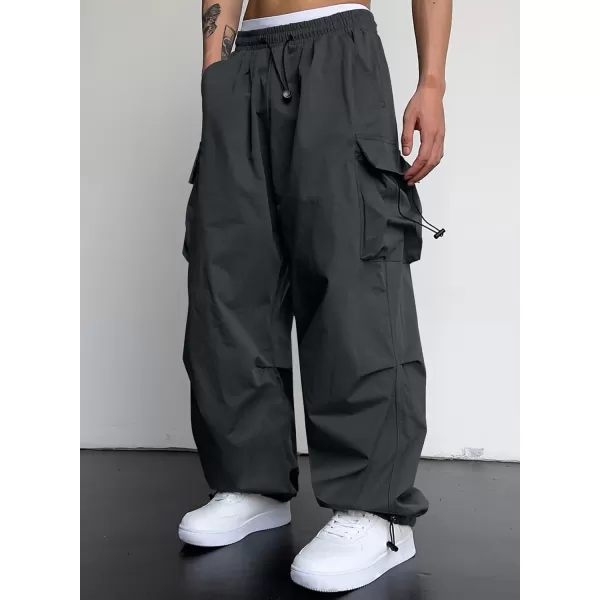JMIERR Men's Baggy Cargo Pants Trendy Casual Parachute Pant Loose Fit Harem Joggers with Pockets for Streetwear