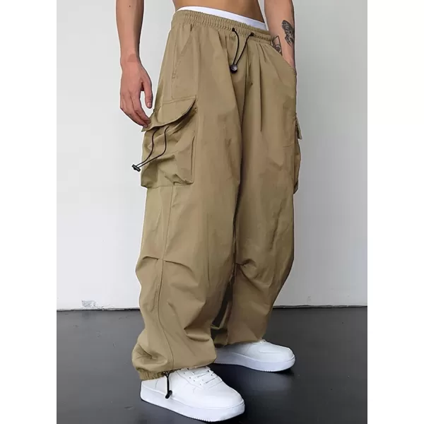 JMIERR Men's Baggy Cargo Pants Trendy Casual Parachute Pant Loose Fit Harem Joggers with Pockets for Streetwear