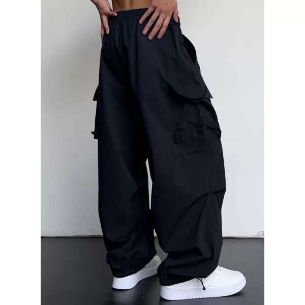 JMIERR Men's Baggy Cargo Pants Trendy Casual Parachute Pant Loose Fit Harem Joggers with Pockets for Streetwear