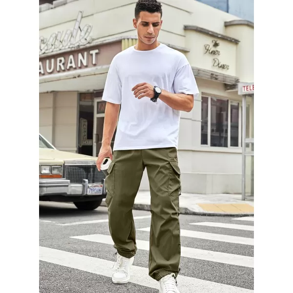 JMIERR Men's Baggy Cargo Pants Trendy Casual Parachute Pant Loose Fit Harem Joggers with Pockets for Streetwear