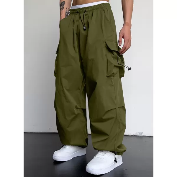 JMIERR Men's Baggy Cargo Pants Trendy Casual Parachute Pant Loose Fit Harem Joggers with Pockets for Streetwear