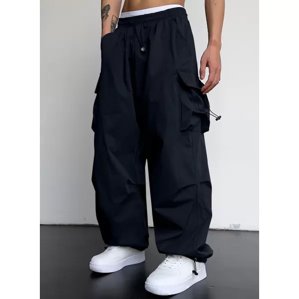 JMIERR Men's Baggy Cargo Pants Trendy Casual Parachute Pant Loose Fit Harem Joggers with Pockets for Streetwear