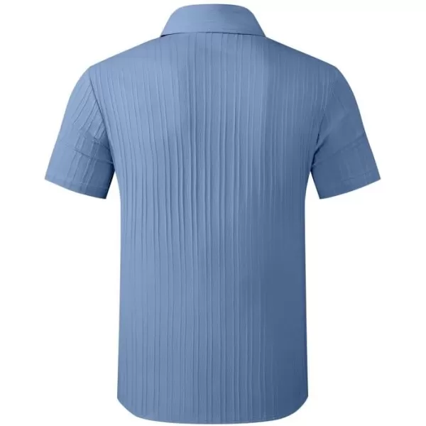 JMIERR Men's Button Down Shirts Textured Short Sleeve Casual Summer Hawaiian Beach Shirt with Pocket