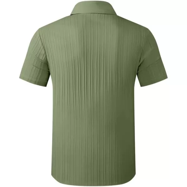 JMIERR Men's Button Down Shirts Textured Short Sleeve Casual Summer Hawaiian Beach Shirt with Pocket