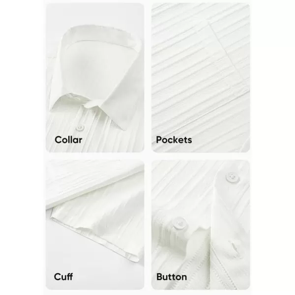 JMIERR Men's Button Down Shirts Textured Short Sleeve Casual Summer Hawaiian Beach Shirt with Pocket