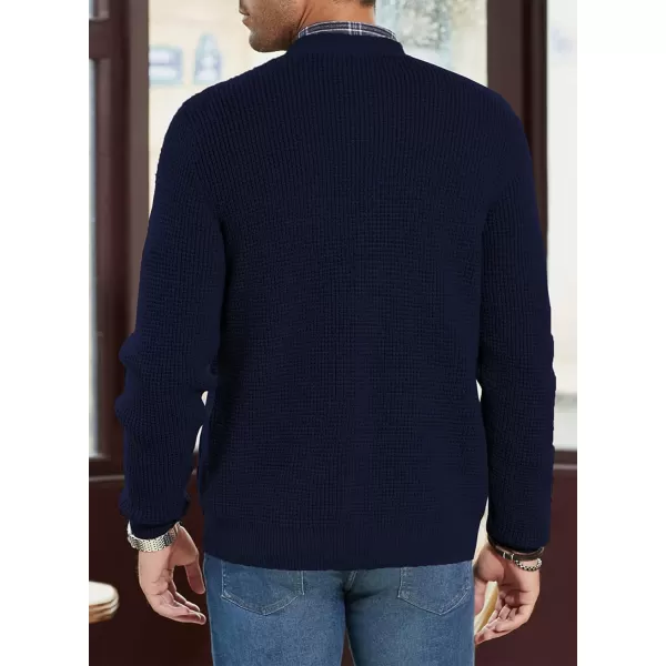 JMIERR Mens Cardigan Sweater Casual Button Down Long Sleeve V Neck Cable Knit Sweaters with Pockets