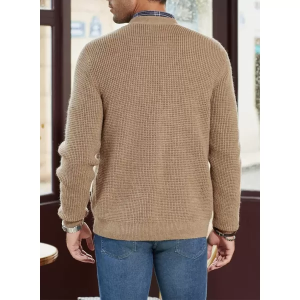 JMIERR Mens Cardigan Sweater Casual Button Down Long Sleeve V Neck Cable Knit Sweaters with Pockets