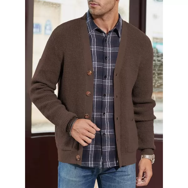 JMIERR Mens Cardigan Sweater Casual Button Down Long Sleeve V Neck Cable Knit Sweaters with Pockets