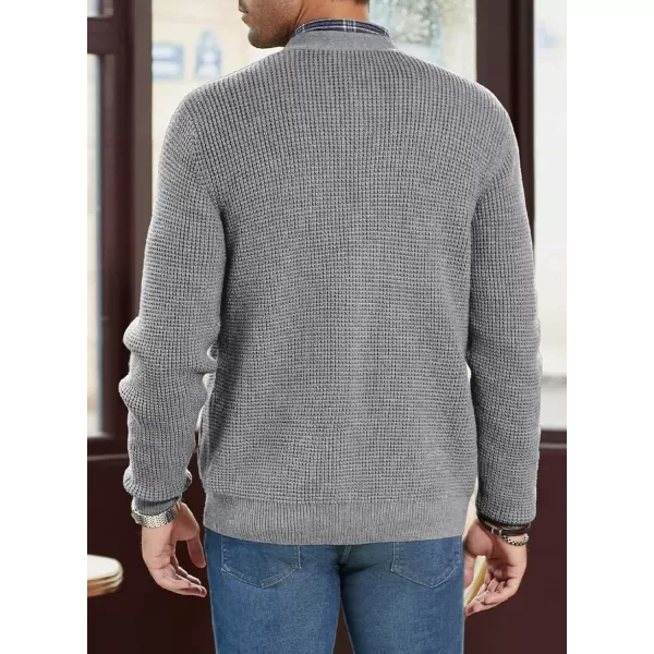 JMIERR Mens Cardigan Sweater Casual Button Down Long Sleeve V Neck Cable Knit Sweaters with Pockets