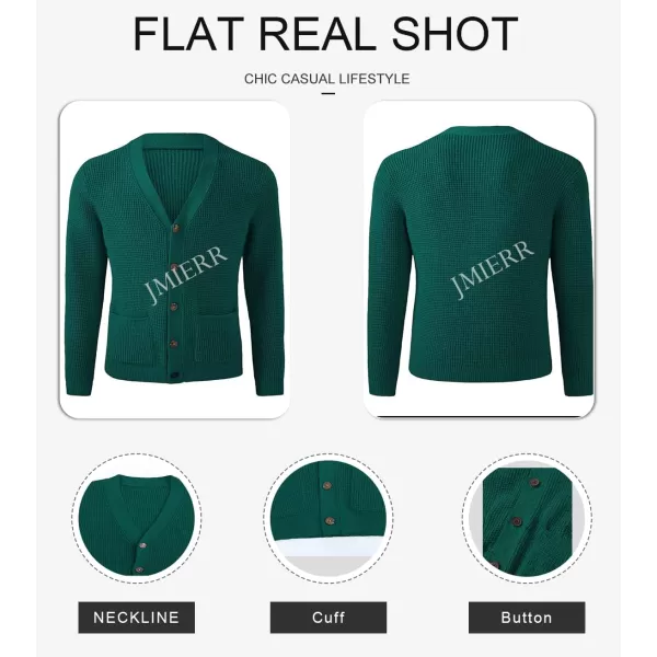 JMIERR Mens Cardigan Sweater Casual Button Down Long Sleeve V Neck Cable Knit Sweaters with Pockets