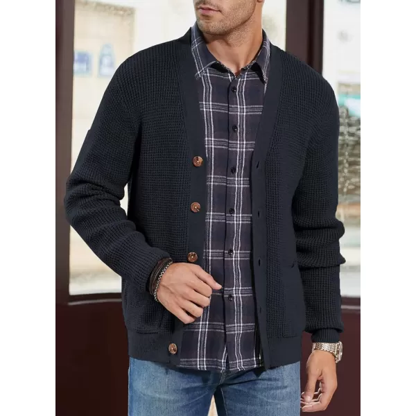 JMIERR Mens Cardigan Sweater Casual Button Down Long Sleeve V Neck Cable Knit Sweaters with Pockets