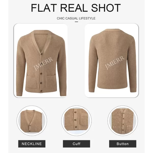 JMIERR Mens Cardigan Sweater Casual Button Down Long Sleeve V Neck Cable Knit Sweaters with Pockets