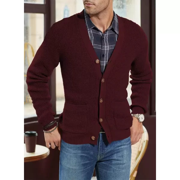 JMIERR Mens Cardigan Sweater Casual Button Down Long Sleeve V Neck Cable Knit Sweaters with Pockets