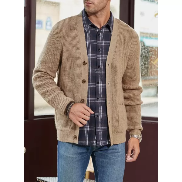 JMIERR Mens Cardigan Sweater Casual Button Down Long Sleeve V Neck Cable Knit Sweaters with Pockets