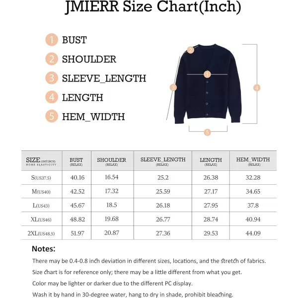 JMIERR Mens Cardigan Sweater Casual Button Down Long Sleeve V Neck Cable Knit Sweaters with Pockets