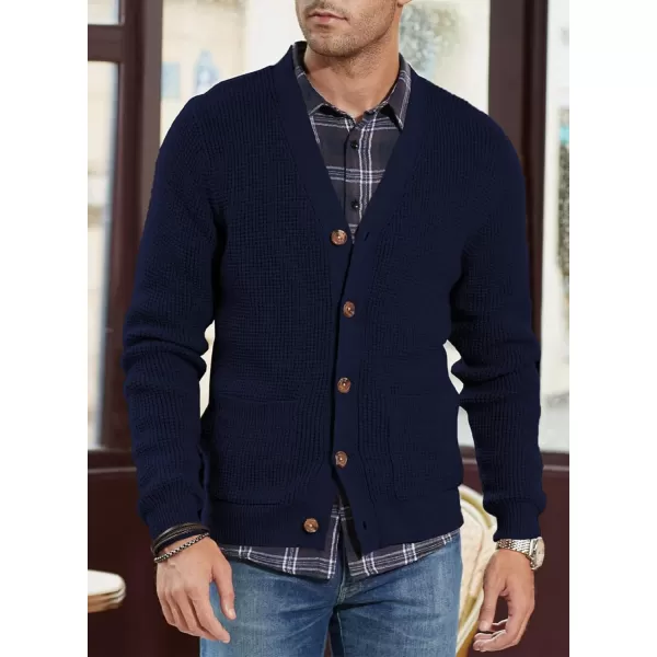 JMIERR Mens Cardigan Sweater Casual Button Down Long Sleeve V Neck Cable Knit Sweaters with Pockets