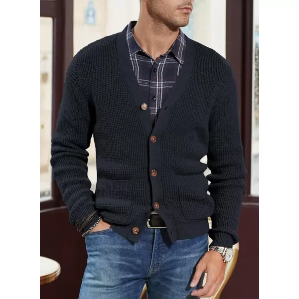 JMIERR Mens Cardigan Sweater Casual Button Down Long Sleeve V Neck Cable Knit Sweaters with Pockets