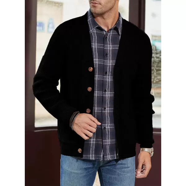 JMIERR Mens Cardigan Sweater Casual Button Down Long Sleeve V Neck Cable Knit Sweaters with Pockets