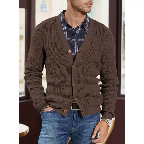 JMIERR Mens Cardigan Sweater Casual Button Down Long Sleeve V Neck Cable Knit Sweaters with Pockets