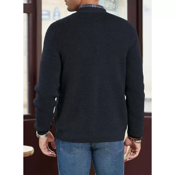 JMIERR Mens Cardigan Sweater Casual Button Down Long Sleeve V Neck Cable Knit Sweaters with Pockets