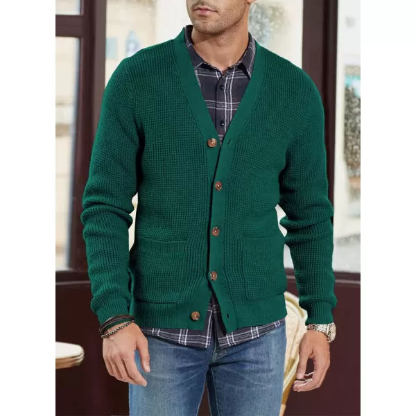 JMIERR Mens Cardigan Sweater Casual Button Down Long Sleeve V Neck Cable Knit Sweaters with Pockets